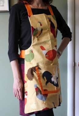 apron with chicken fabric