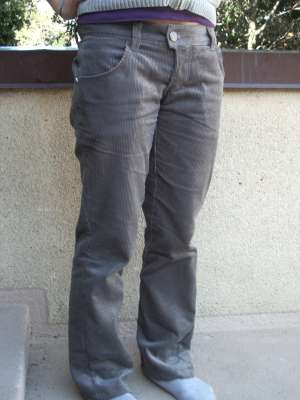 front view of corduroy pants